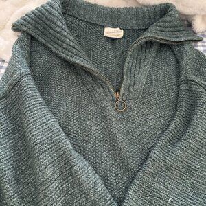 Universal Thread Green Quarter Zip Knit Sweater